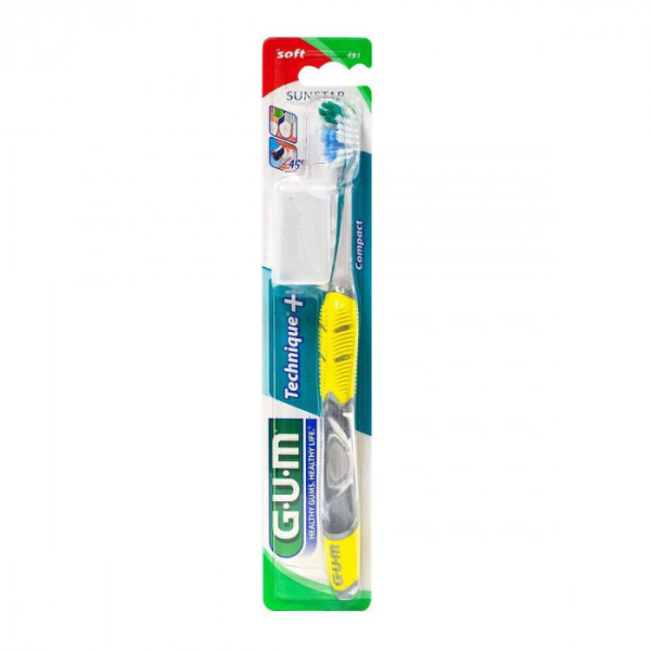 GUM - Brosse a dents technique souple compacte ref 491