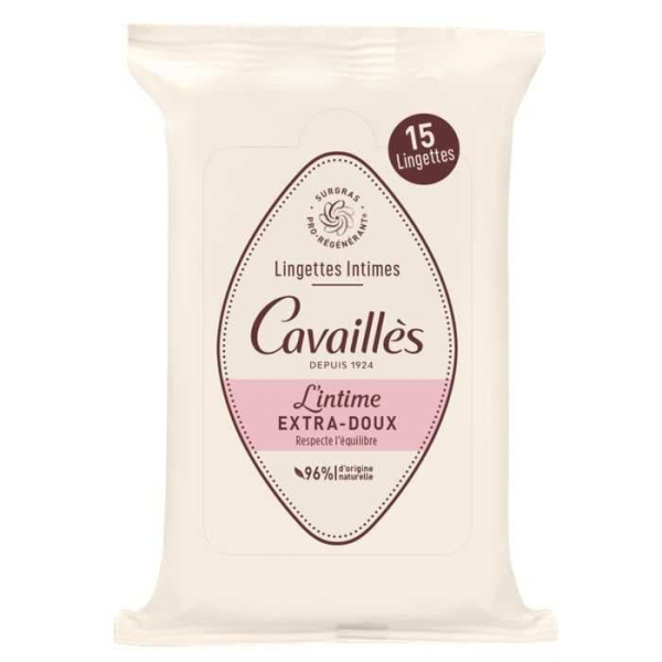 ROGE CAVAILLES - Lingettes intime extra doux 15 unites