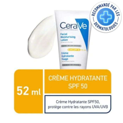 CERAVE - Creme hydratante visage spf 50 52 ml | UNIKA