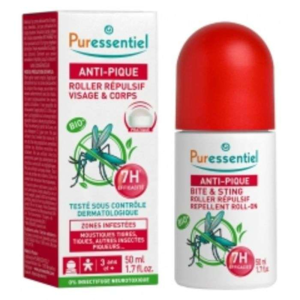 PURESSENTIEL - Anti pique roller repulsif visage et corps 50 ml